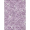 5' X 8' Lavender Purple And Ivory Geometric Washable Indoor Outdoor Area Rug