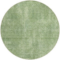 8' Green And Light Green Round Geometric Washable Indoor Outdoor Area Rug