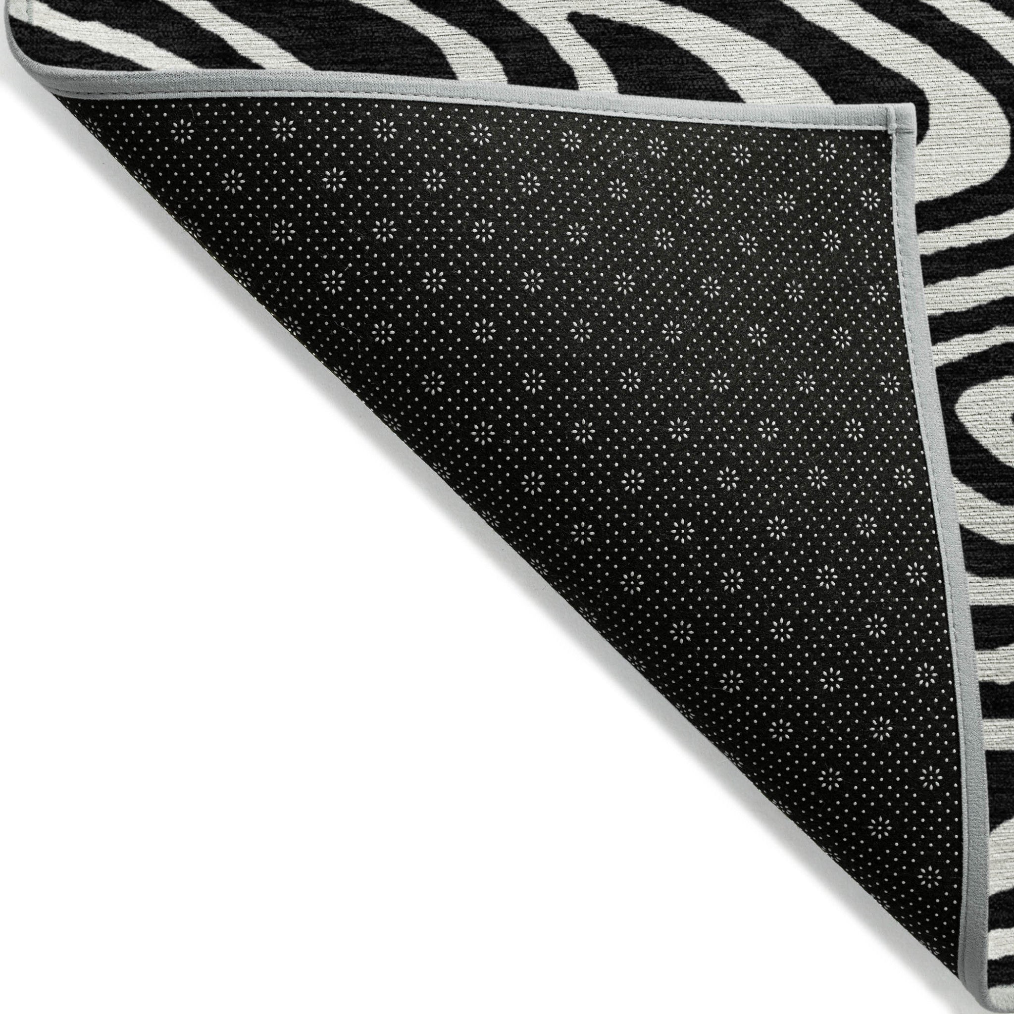 10' X 14' Black And Ivory Abstract Washable Indoor Outdoor Area Rug