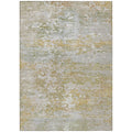 5' X 8' Sage Gold And Ivory Abstract Washable Indoor Outdoor Area Rug