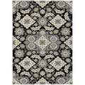 3' X 5' Black Gray And Beige Medallion Washable Indoor Outdoor Area Rug