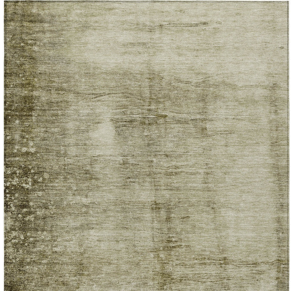 8' X 10' Khaki And Ivory Abstract Washable Indoor Outdoor Area Rug