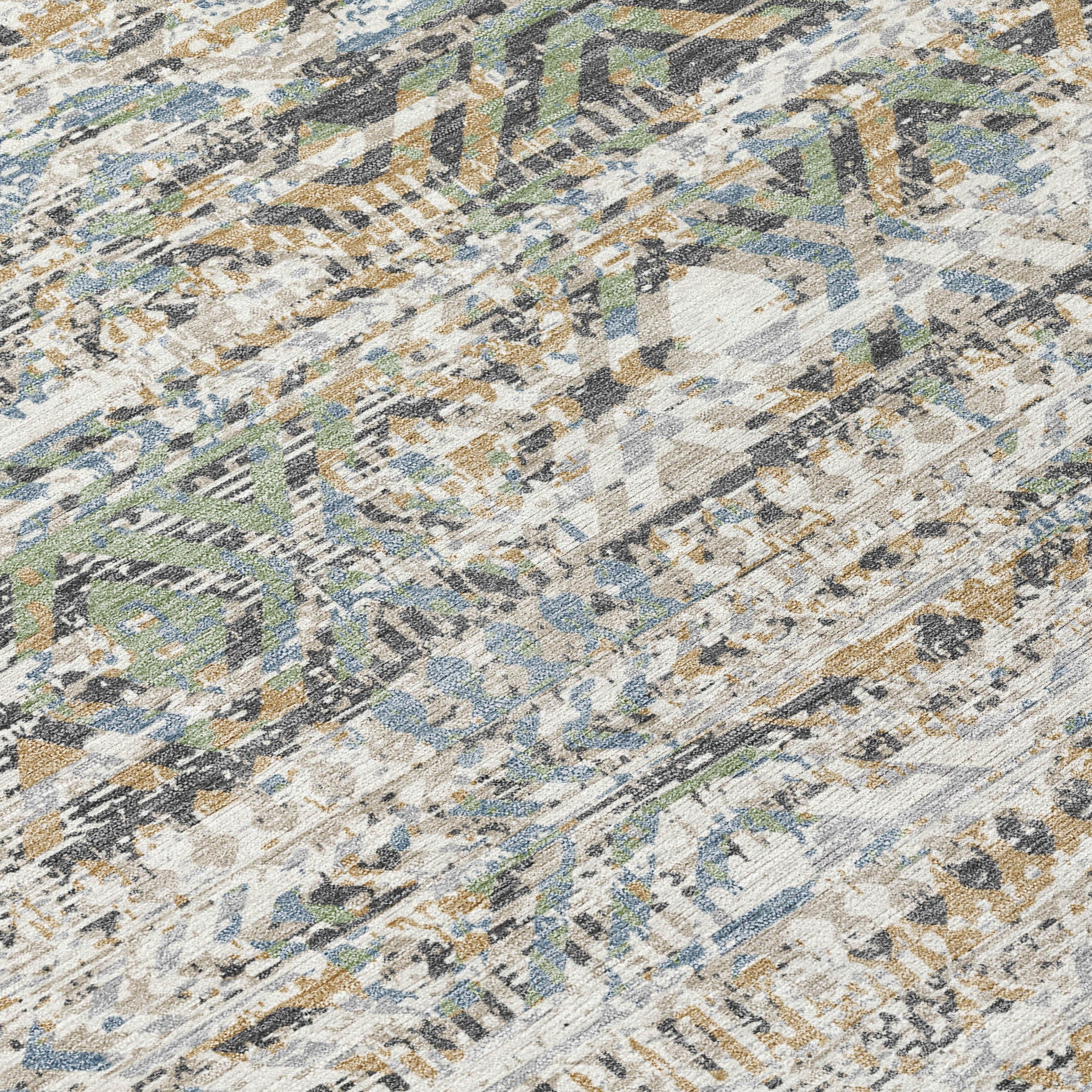 8' Ivory And Beige Round Moroccan Washable Indoor Outdoor Area Rug