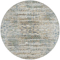 8' Ivory And Beige Round Moroccan Washable Indoor Outdoor Area Rug