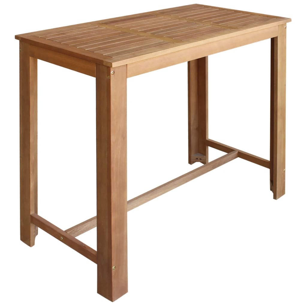 vidaXL Bar Table and Chair Kitchen Wooden Dining Table Set Solid Acacia Wood